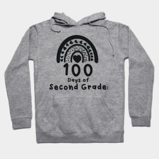 100 Days of Second Grade Rainbow Hoodie